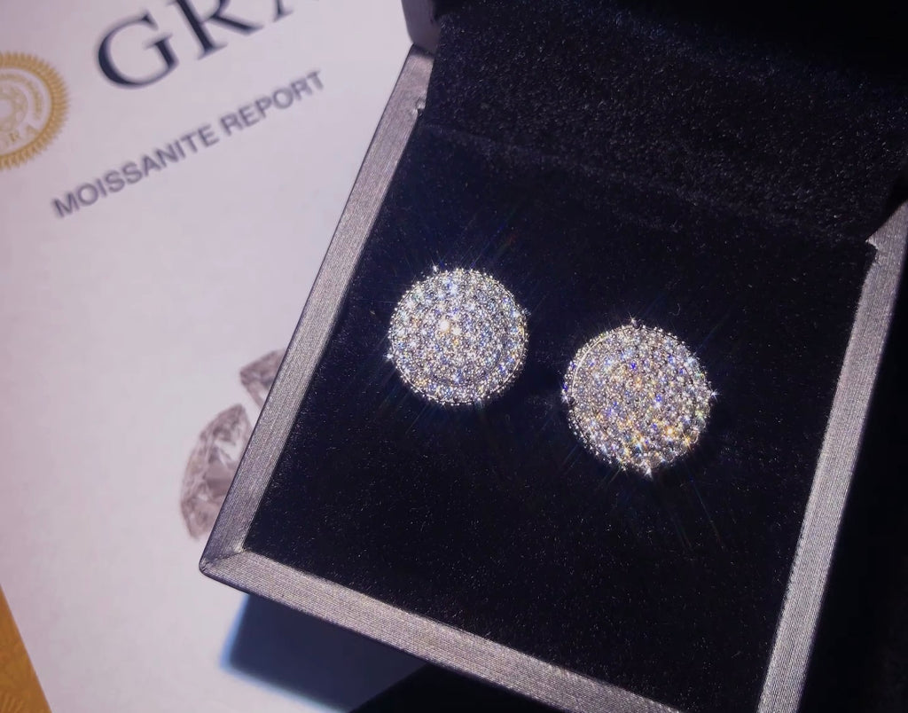 Moissanite Rapper Stud Earrings| 14mm| VVS|