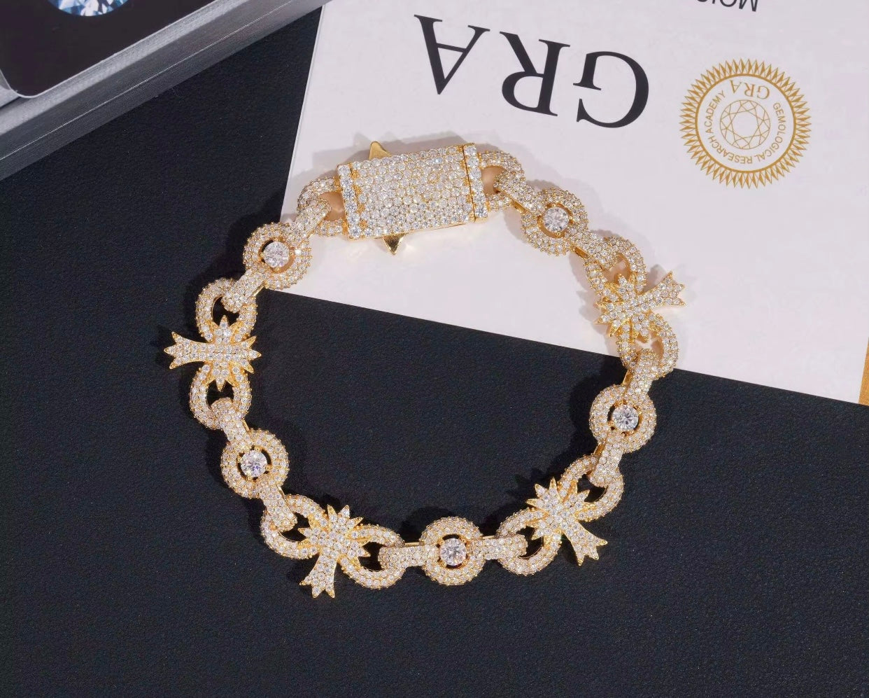 Moissanite Cross/Chainlink Bracelet| VVS💎|925S| Unisex| ✝️⛓️