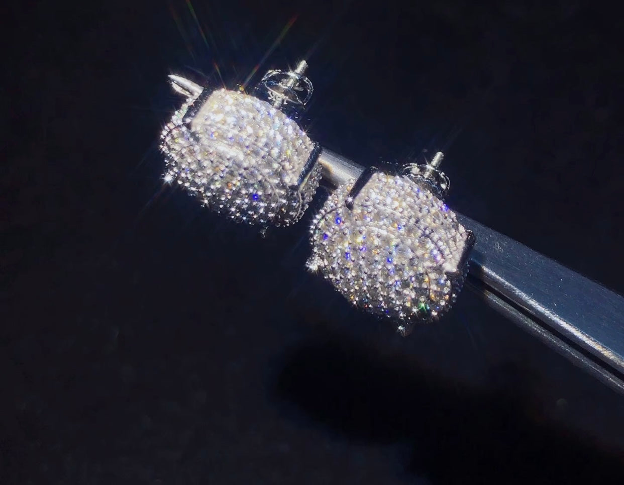 Moissanite Rapper Stud Earrings| 14mm| VVS|