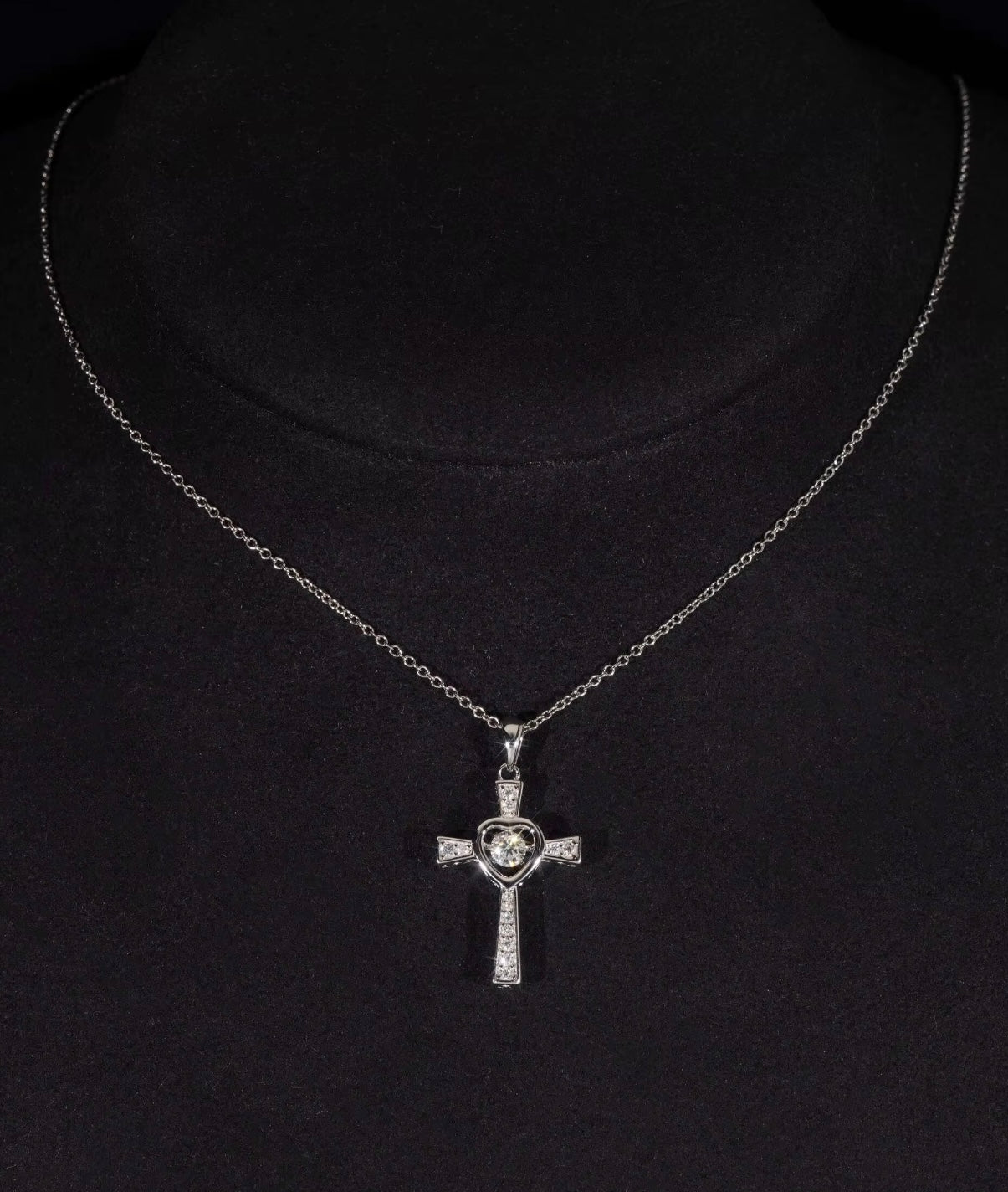 Moissanite unisex Cross Necklace| 925S| 💎✝️ Set of Two| his/hers Sets|