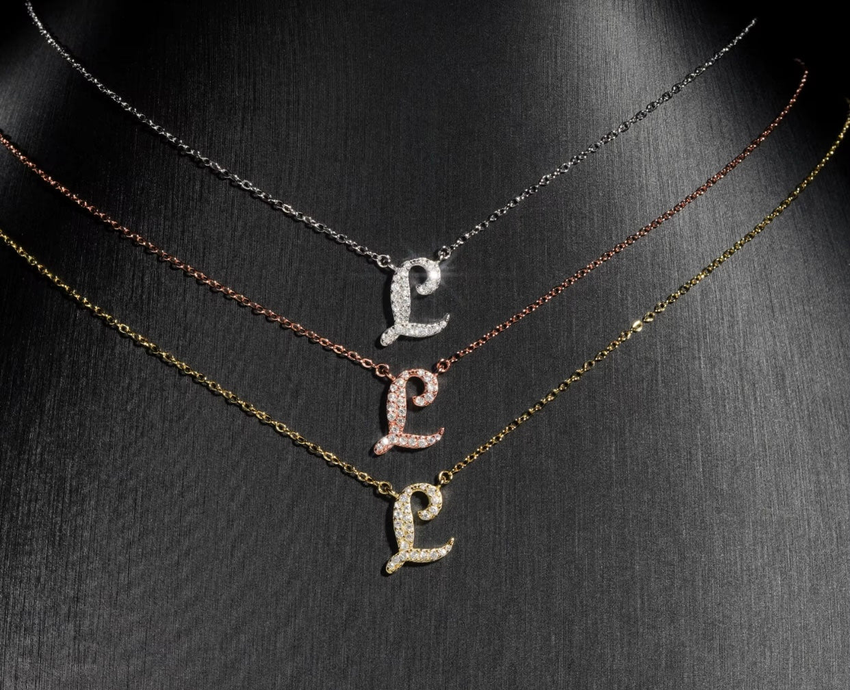 Women’s Letter Chain’s A-Z| Moissanite VVS1 💎 | 40cm L| 5cm Pendent|