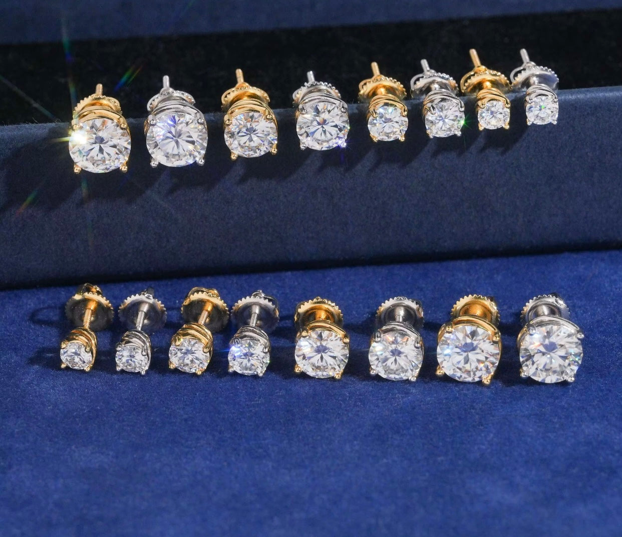 Moissanite VVS1 Earrings 💎 | Circle Stud ⭕️ |4mm-7.5|