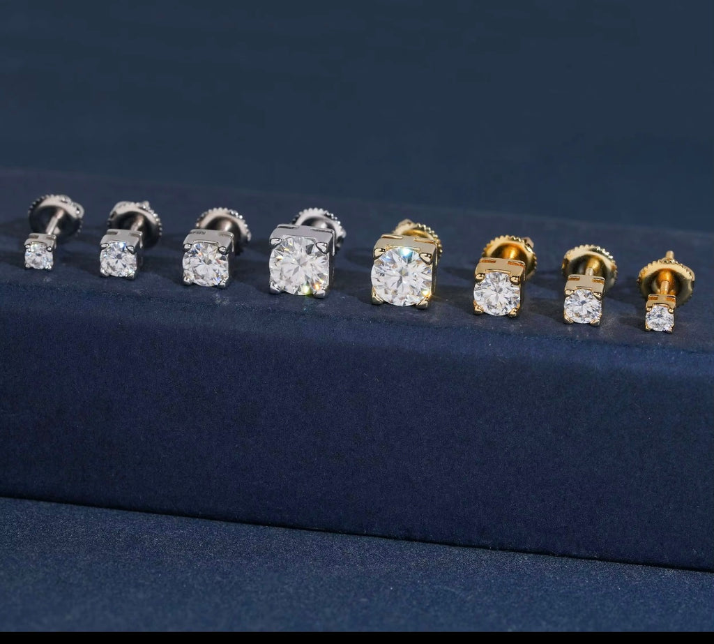 Moissanite VVS1 Earrings| Sterling Silver| 16kGold p|