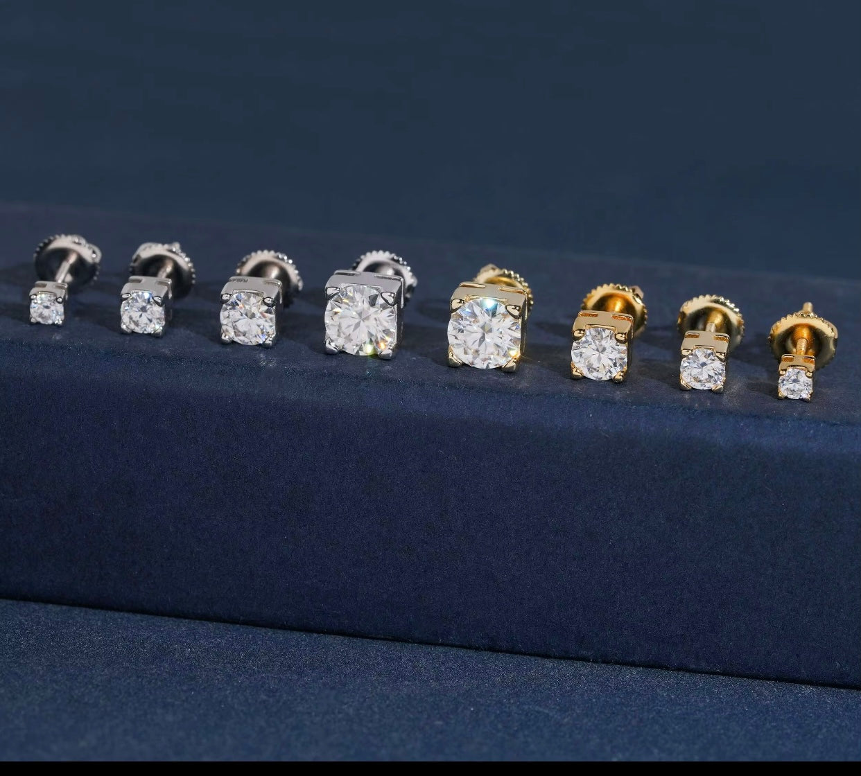 Moissanite VVS1 Earrings| Sterling Silver| 16kGold p|