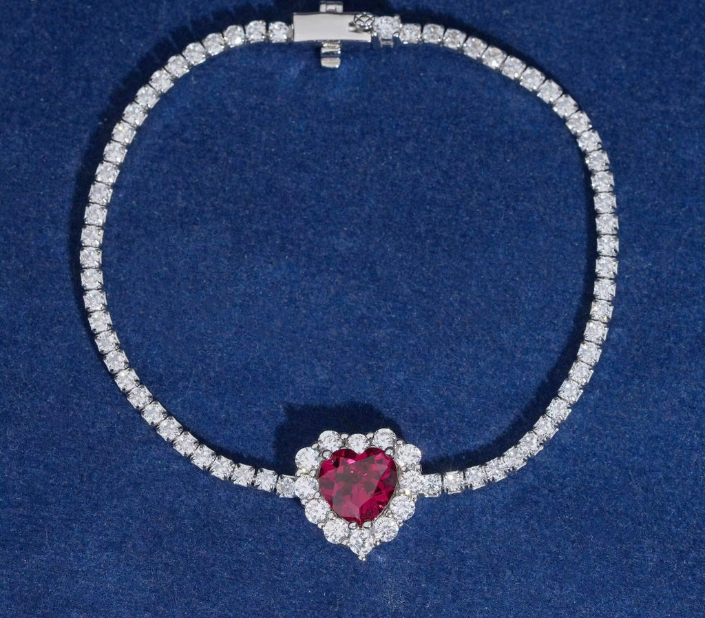 Moissanite Heart Bracelet♥️|VVS1💎| Sterling Silver|