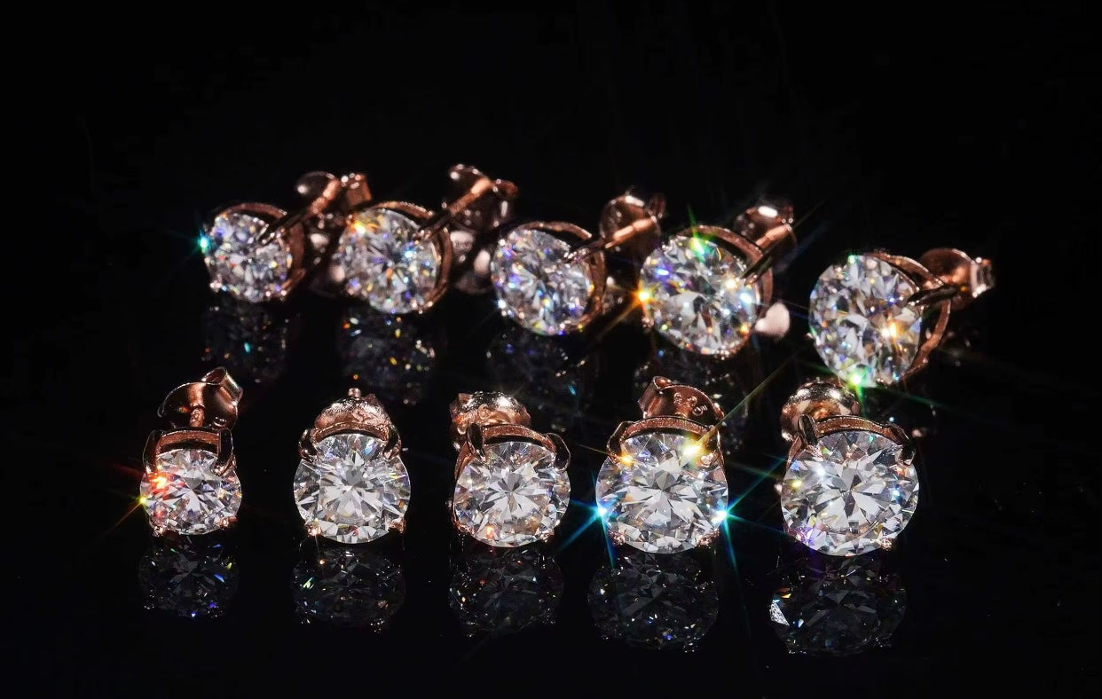 Moissanite VVS Earrings| 925S| 16k Gold P| 16 🌹 Gold P|💎