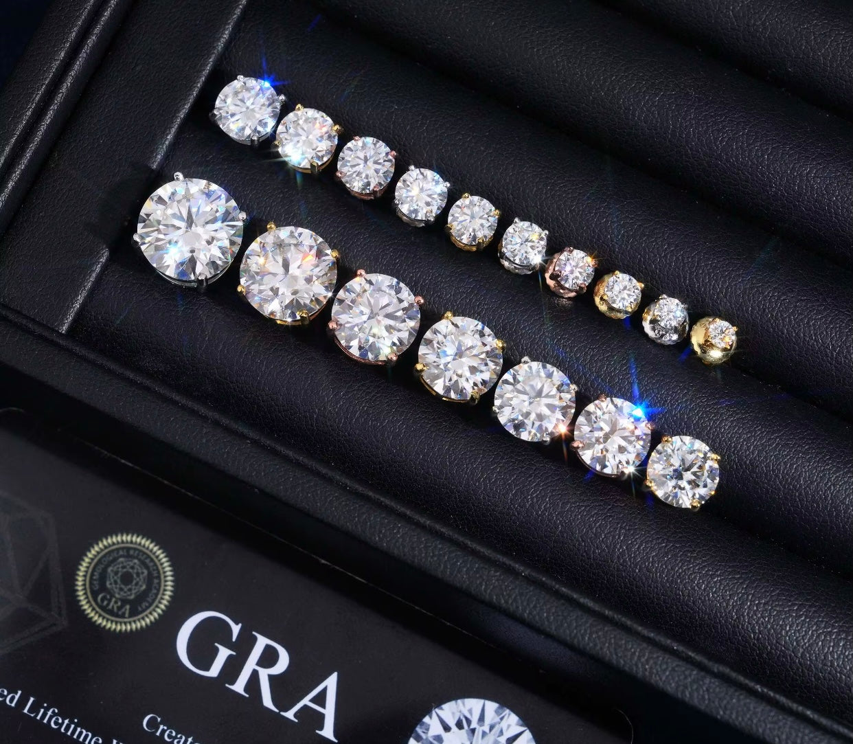 Moissanite VVS1 Earrings 💎|Hip-Hop Round| 3mm-11mm|
