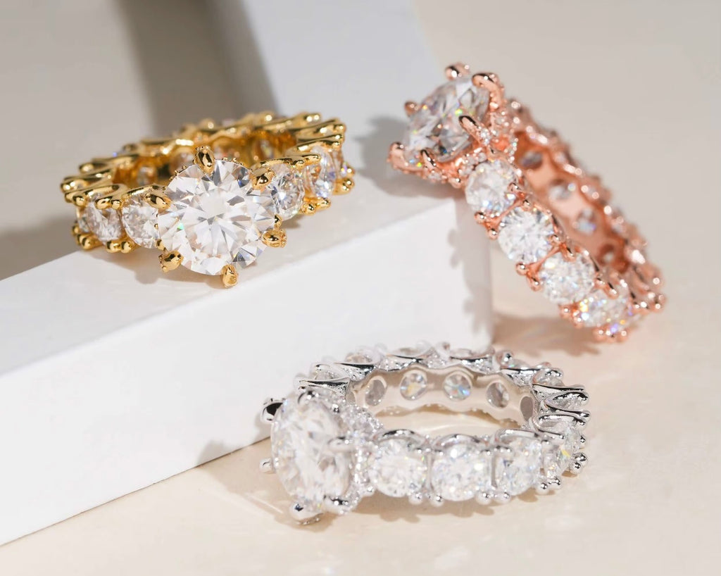 Moissanite Promise/Engagement Ring| 925s| 16k 🌹 Gold P| 16k Gold P| 4Ct💎|