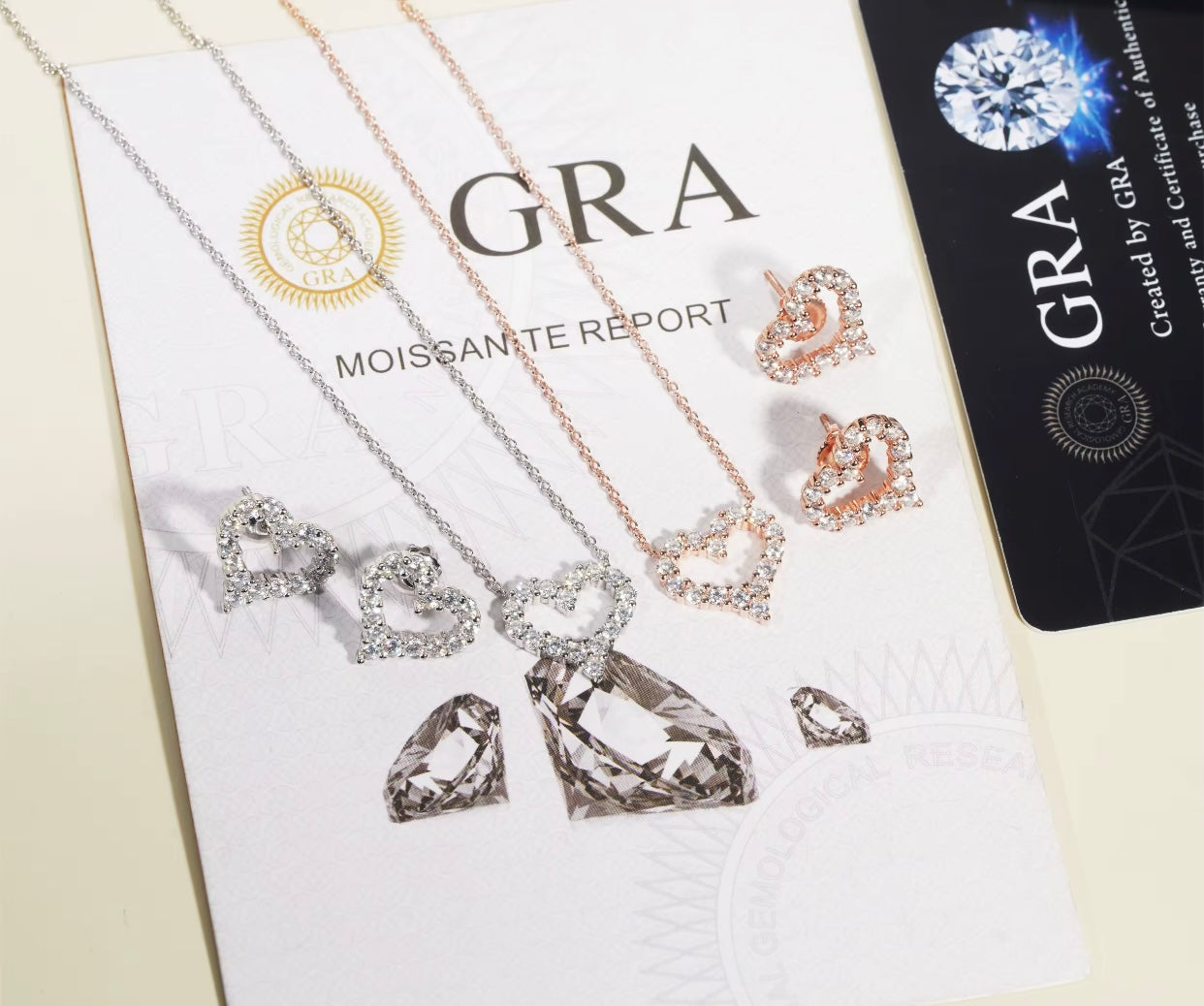 Women’s Heart Set ♥️ | Moissanite VVS1💎| Sterling Silver |16k 🌹 Gold P|