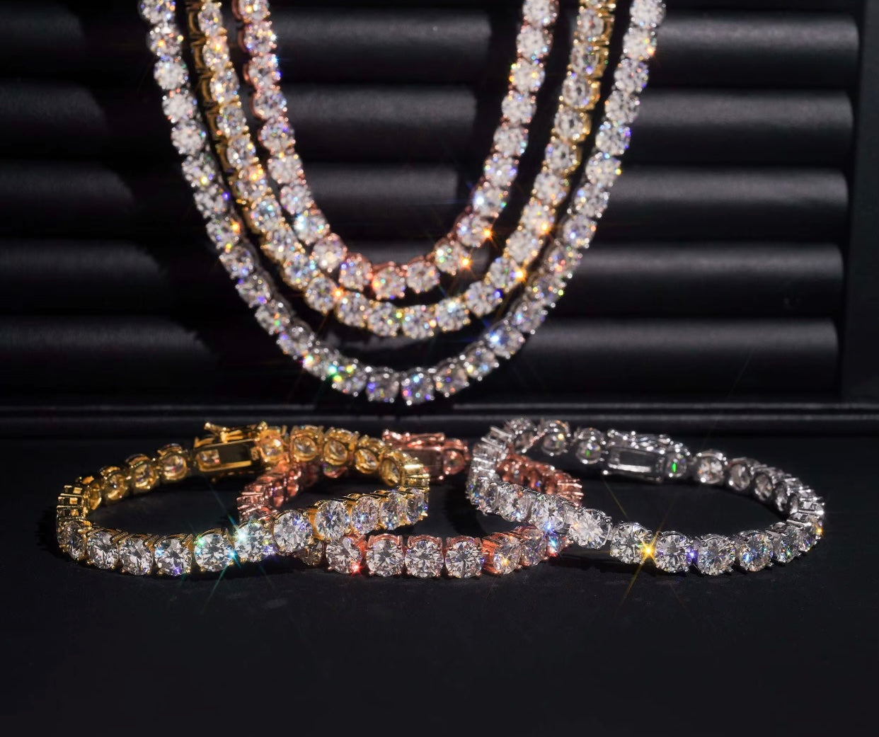 Moissanite Tennis Necklace/Braclets 💎🎾| VVS1|