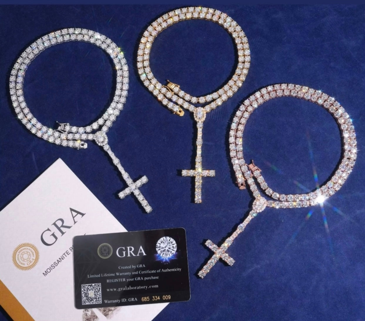 Moissanite VVSD| 5mm Cross Tennis Chain| ✝️💎