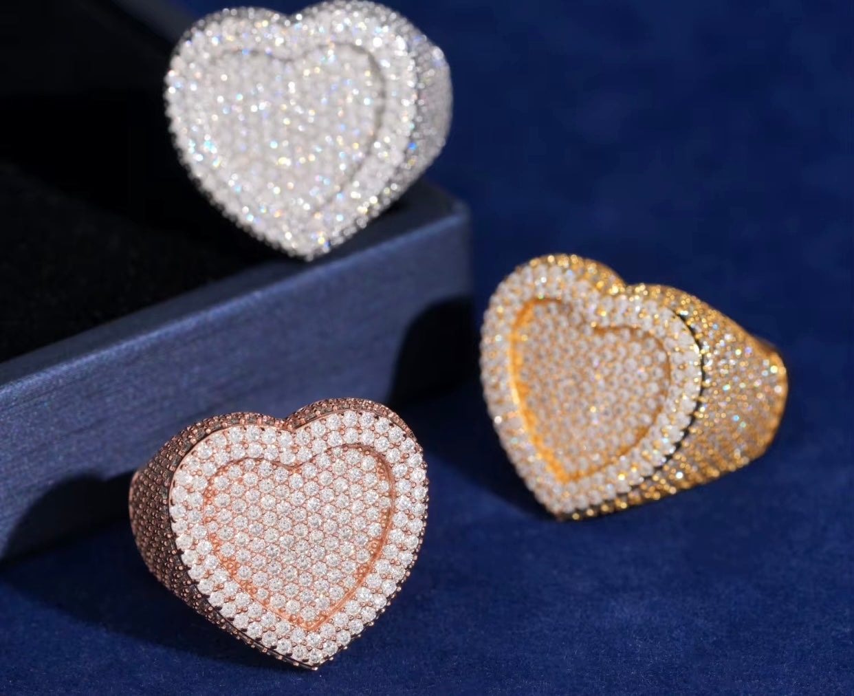 Unisex Moissanite ♥️ Ring| VVS1 💎 | Sterling silver| 16k 🌹 Gold P| 16k Gold P|