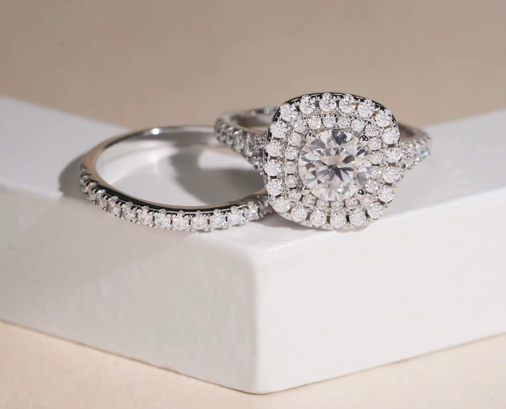 Moissanite Engagement/Promise Ring Set 💍| 925S| VVSD|