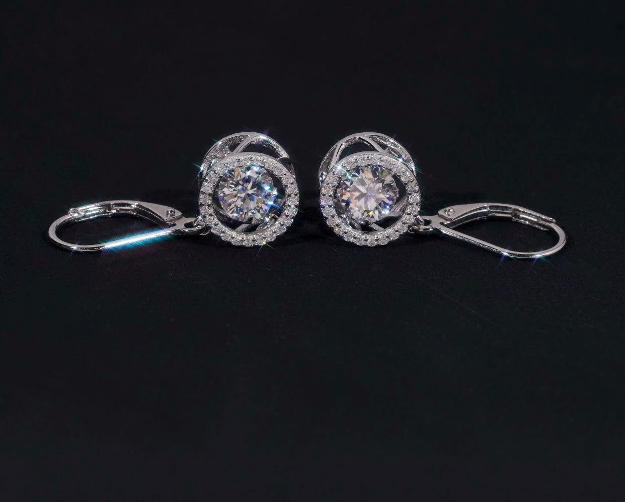 Women’s Mini Hoop Double 0| Moissanite VVS1 💎 | Sterling Silver|