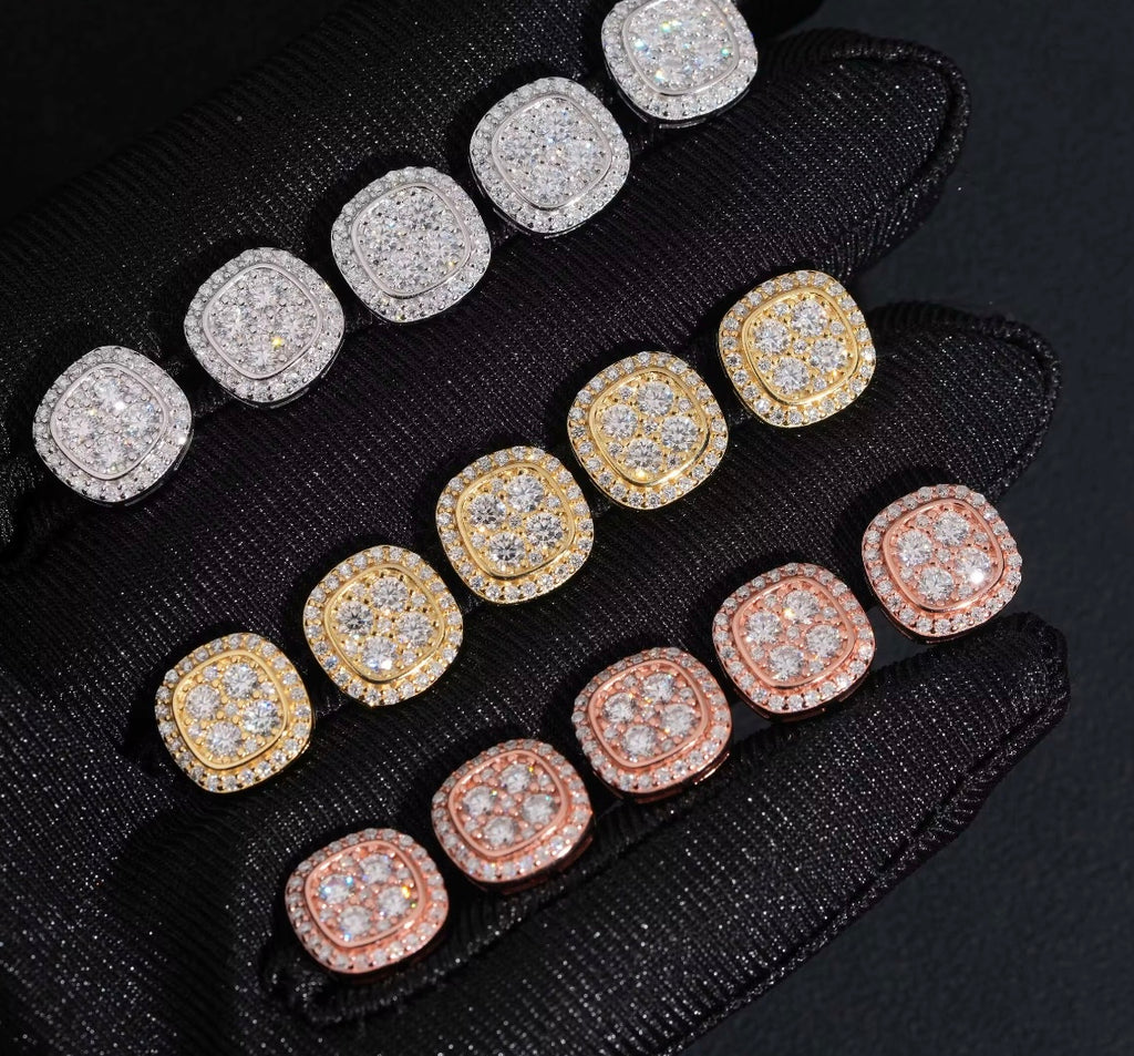 Unisex Moissanite Earrings| Rounded-Square| VVS💎|