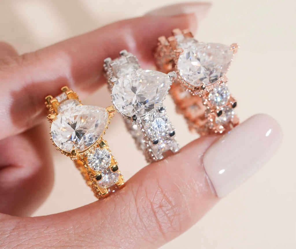 Moissanite Engagement ring Set 💍|925s| 16k 🌹 Gold P|16k Gold P|