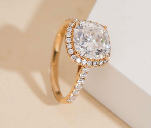 Classic Cushion Cut Engagement💍 |3ct Moissanite VVSD 💎| 14k Solid Gold|