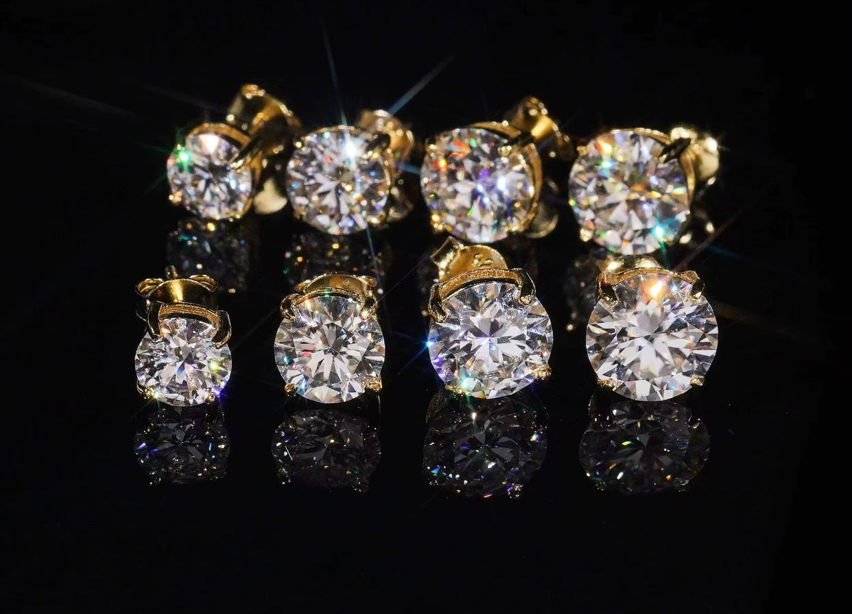 Moissanite VVS Earrings| 925S| 16k Gold P| 16 🌹 Gold P|💎