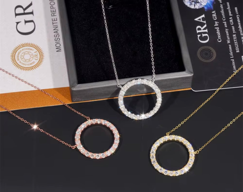 Women’s 0 Necklace | Moissanite VVS1 💎 |40cm L| 5 cm Pendent|