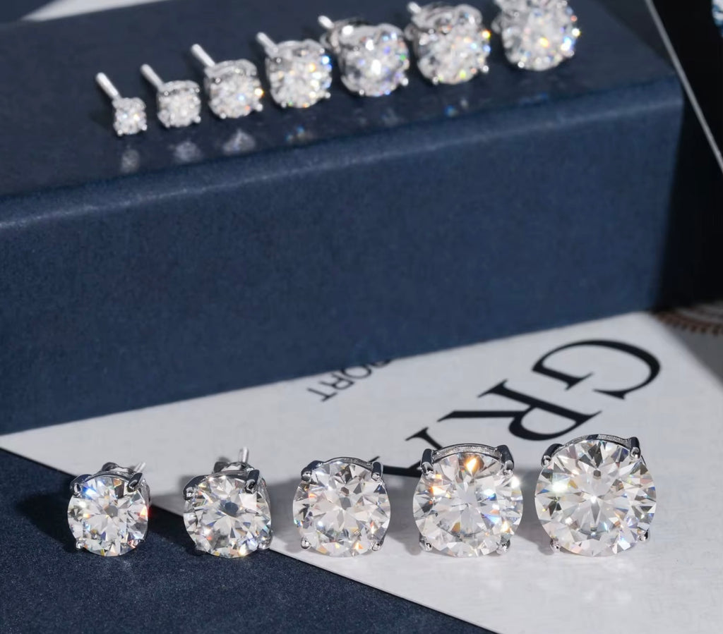 Moissanite VVS Earrings| 925S| 16k Gold P| 16 🌹 Gold P|💎