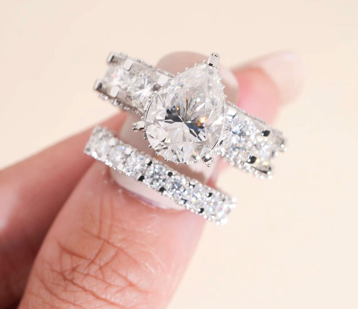 Moissanite Engagement ring Set 💍|925s| 16k 🌹 Gold P|16k Gold P|