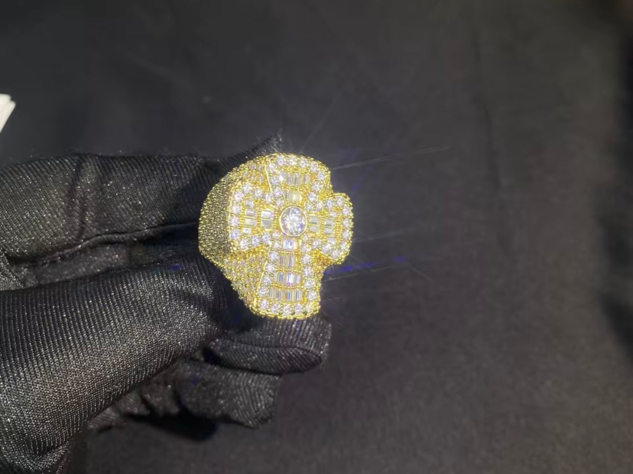 Moissanite 16k Gold Plated| Small-style Big Cross| VVSD | ✝️💎