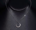Women’s Moissanite Moon Necklace 💎 |Sterling Silver| VVS1|18 In L| 2 in Pendent| 🌙