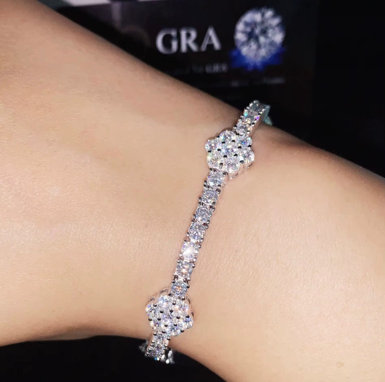 Moissanite Women’s Bracelet| VVS1💎| Sterling Silver| 6in-8in|