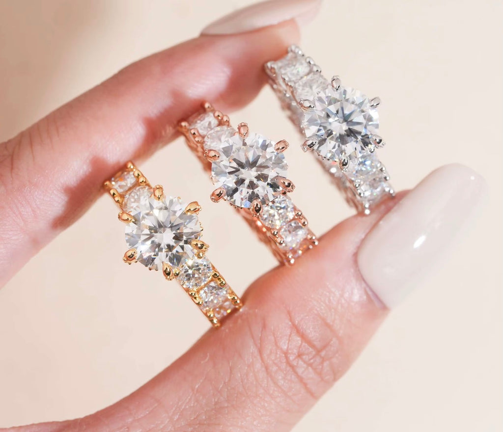 Moissanite Promise/Engagement Ring| 925s| 16k 🌹 Gold P| 16k Gold P| 4Ct💎|