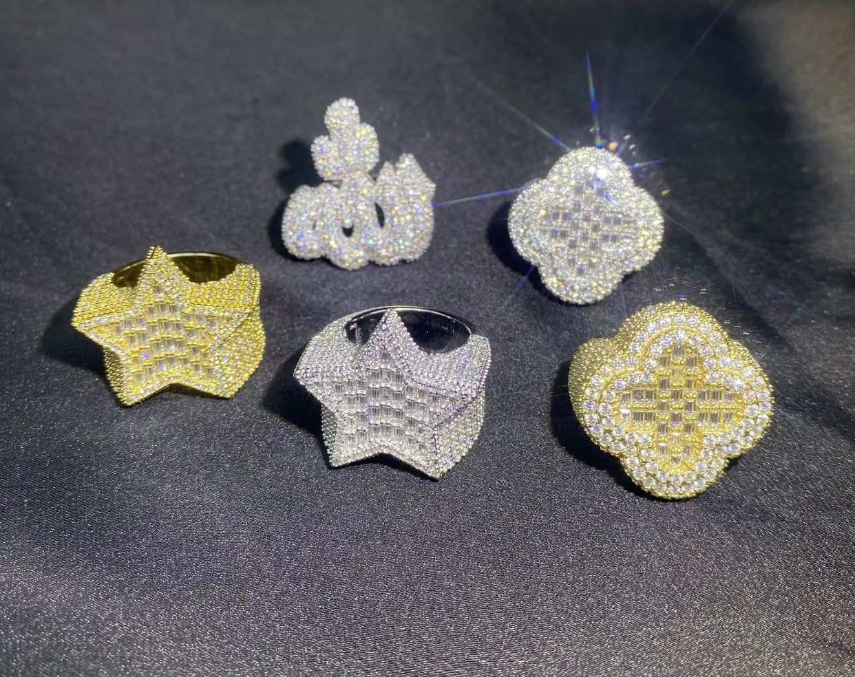 Moissanite Star Ring 7-10MM ⭐️💎| Sterling Silver | VVSD High Clarity |