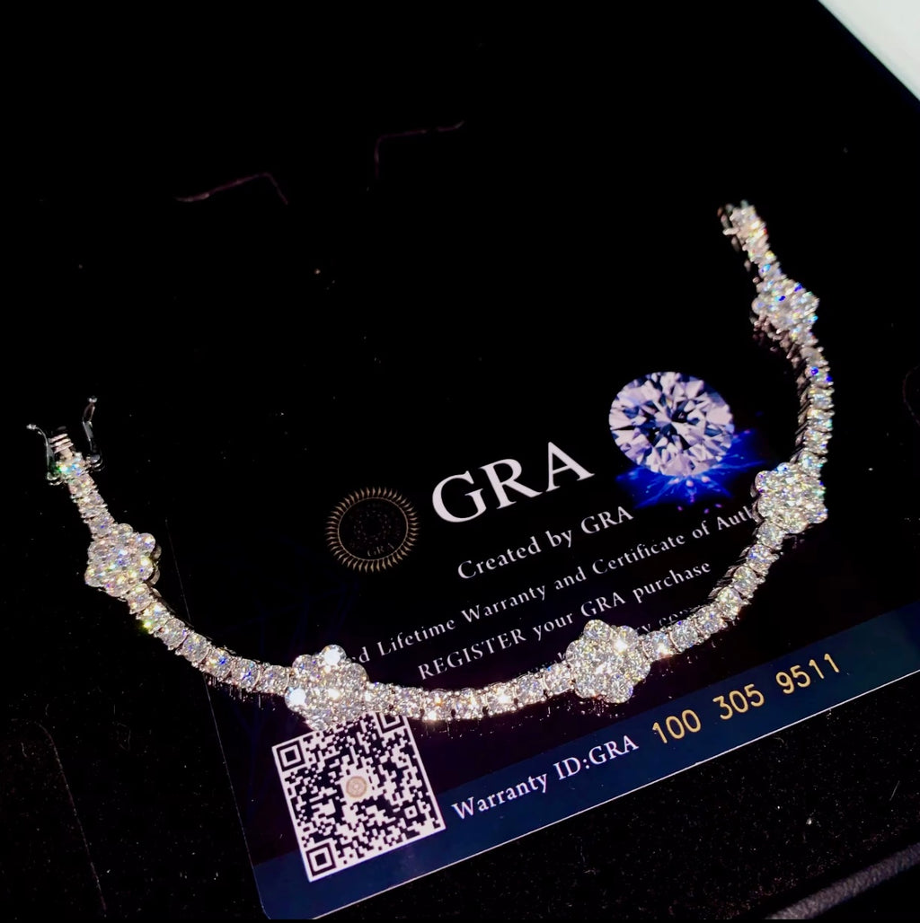 Moissanite Women’s Bracelet| VVS1💎| Sterling Silver| 6in-8in|